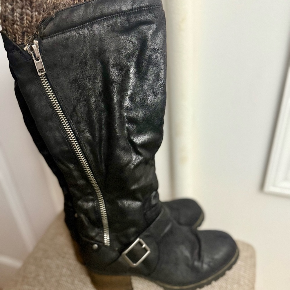 & Other Stories Black Heeled Boots with Zipper